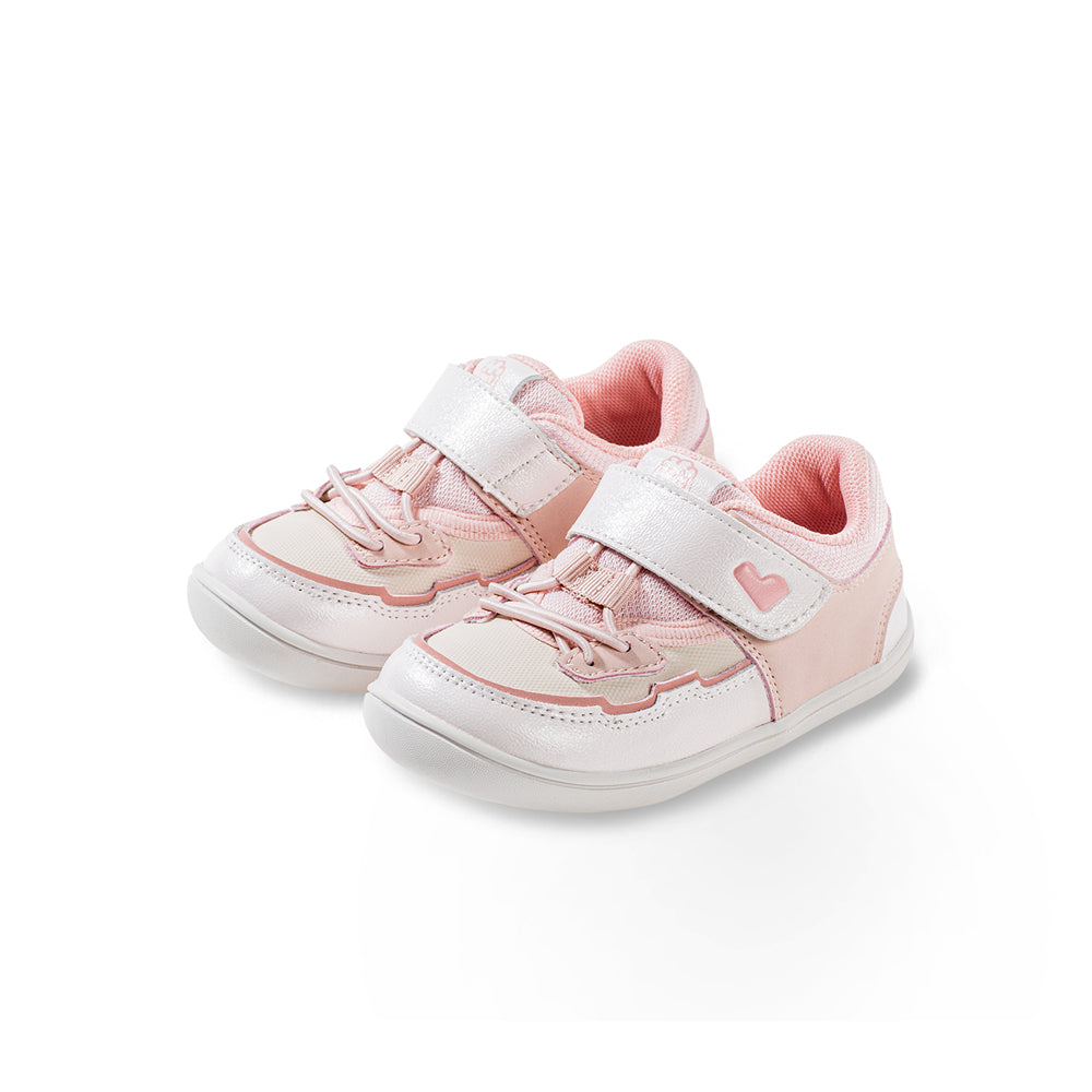 sporty lace with strap baby sneakers all pink 2
