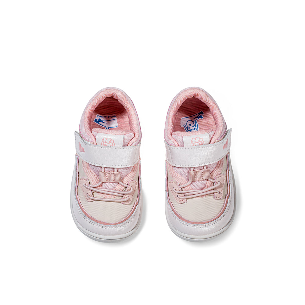 sporty lace with strap baby sneakers all pink 4