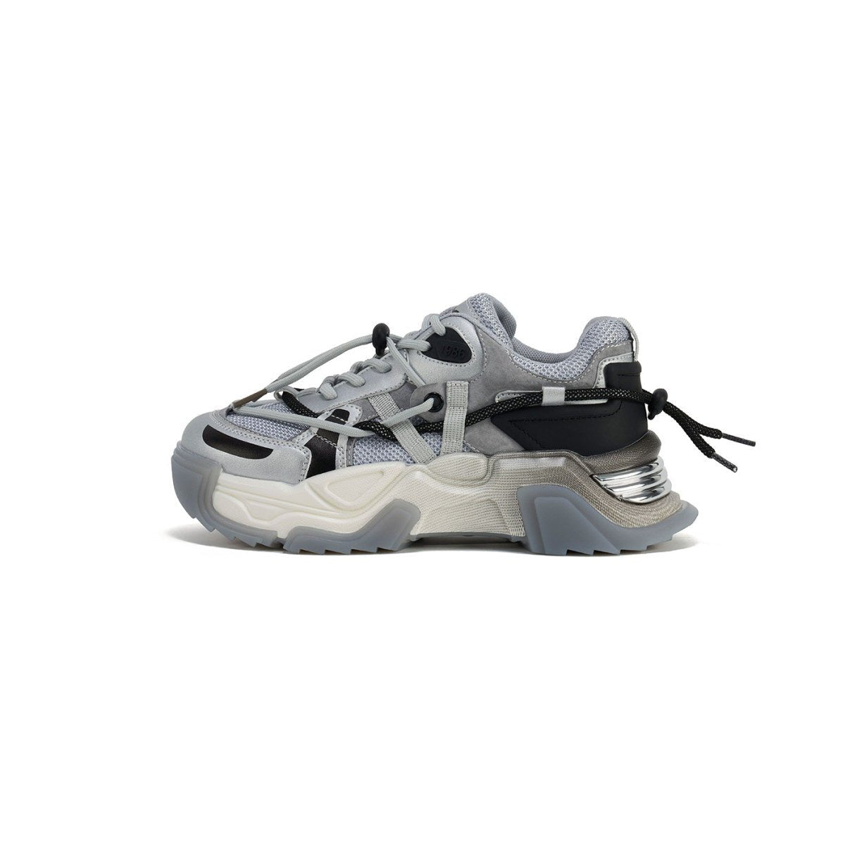 sporty performance sneakers all silver 1