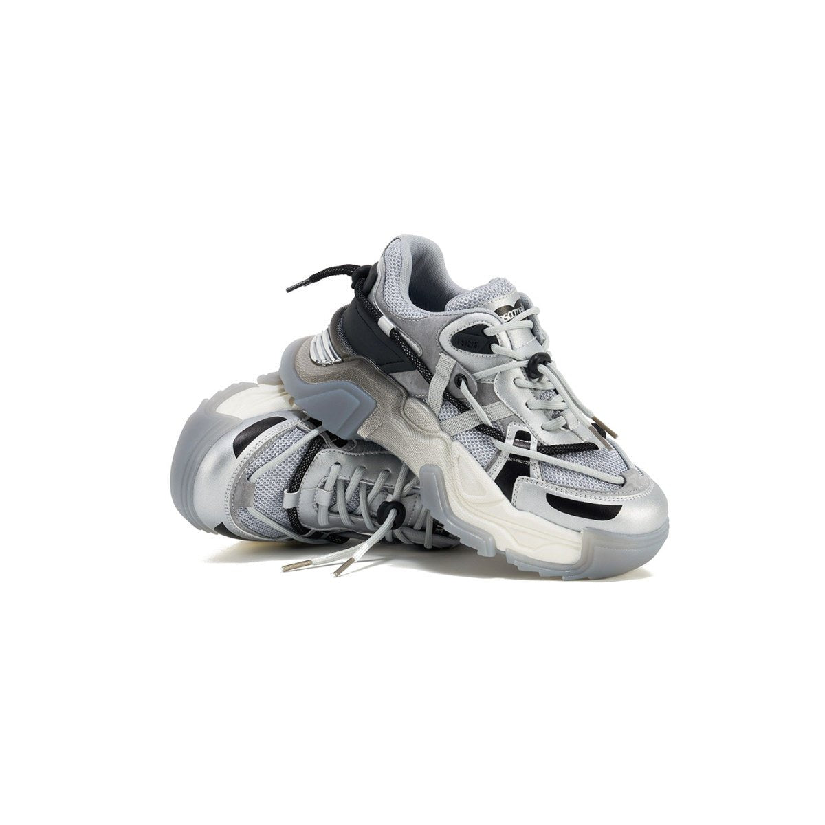 sporty performance sneakers all silver 2