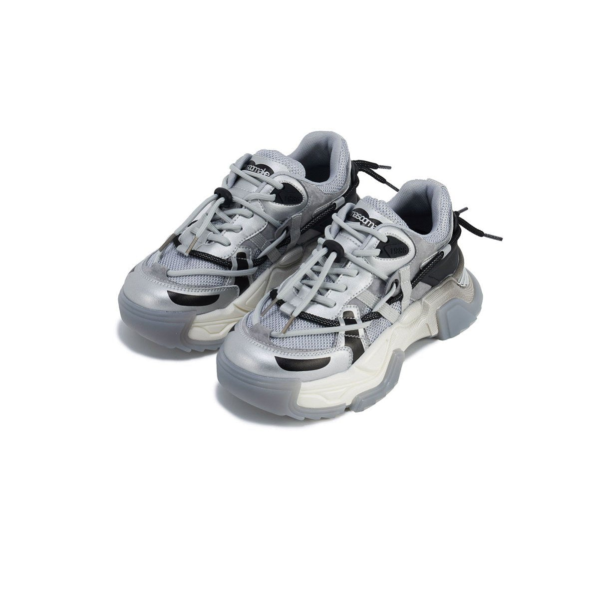 sporty performance sneakers all silver 3