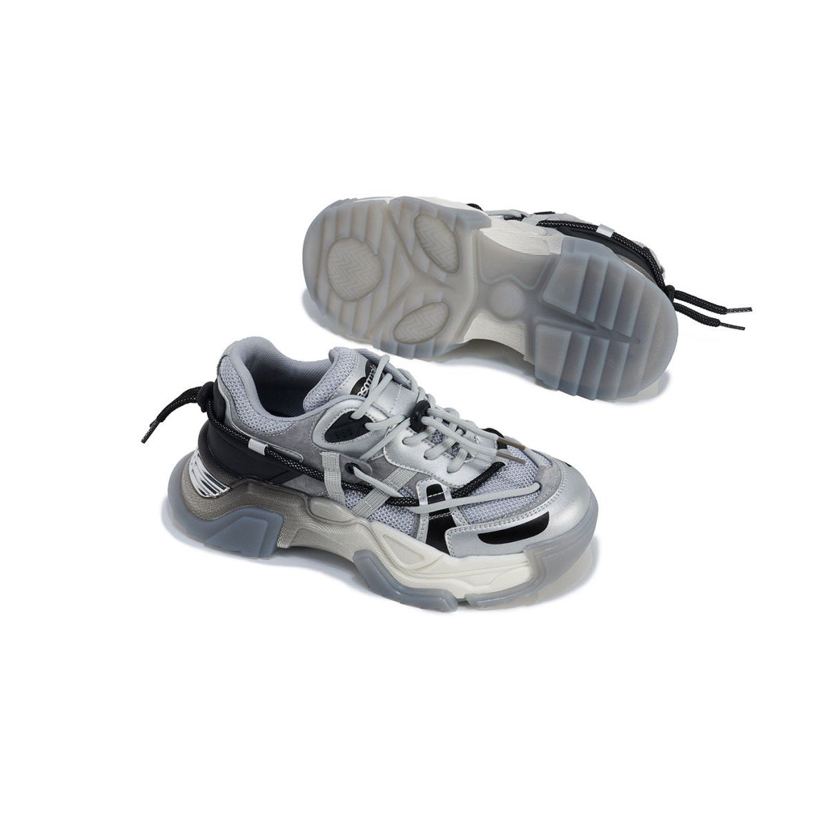 sporty performance sneakers all silver 5