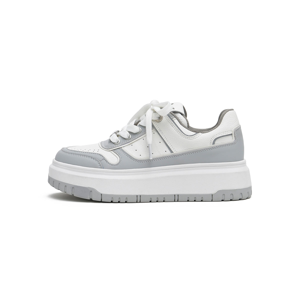 sporty platform casual sneakers all grey 1