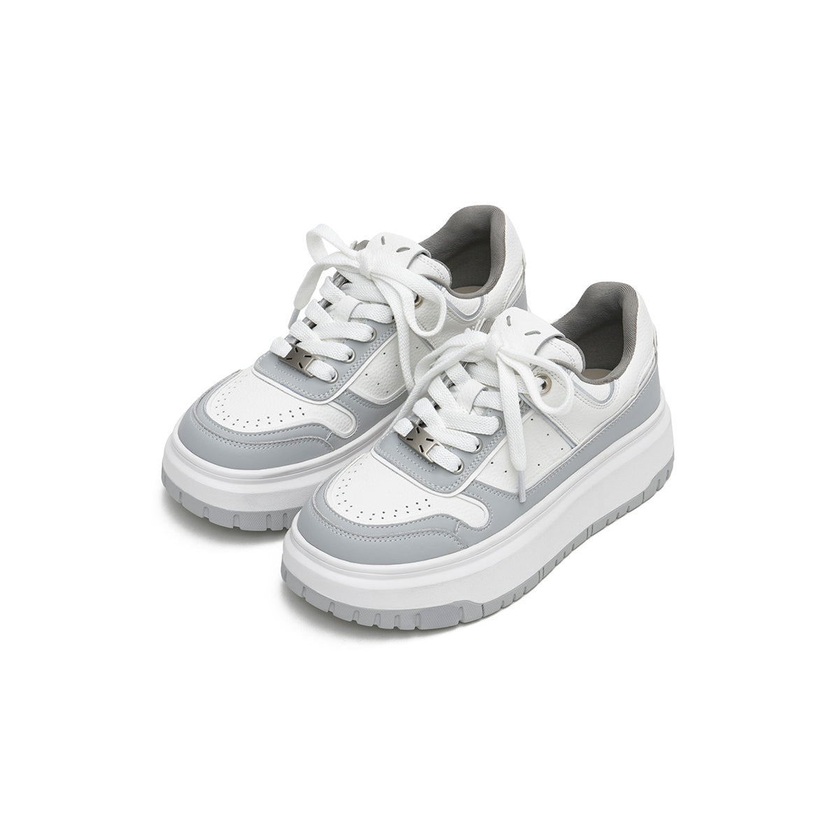 sporty platform casual sneakers all grey 2
