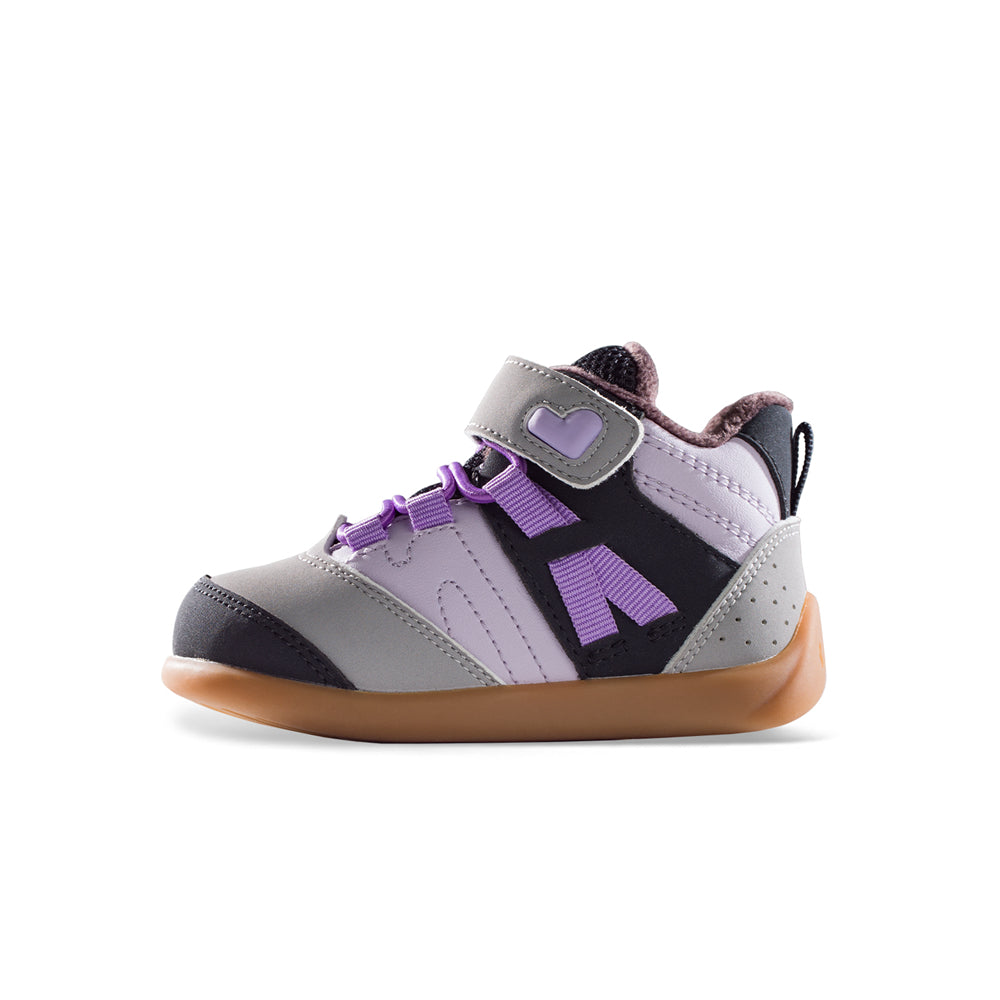 sporty shoelace velcro strap baby walking shoes all lavender 1