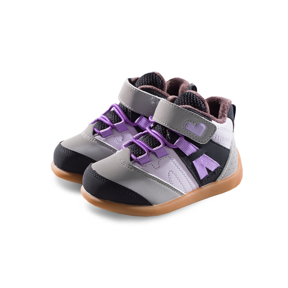 sporty shoelace velcro strap baby walking shoes all lavender 2
