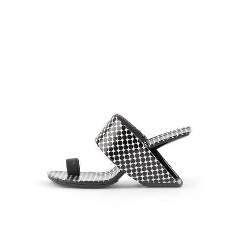 square toe arch heel mules all black 1