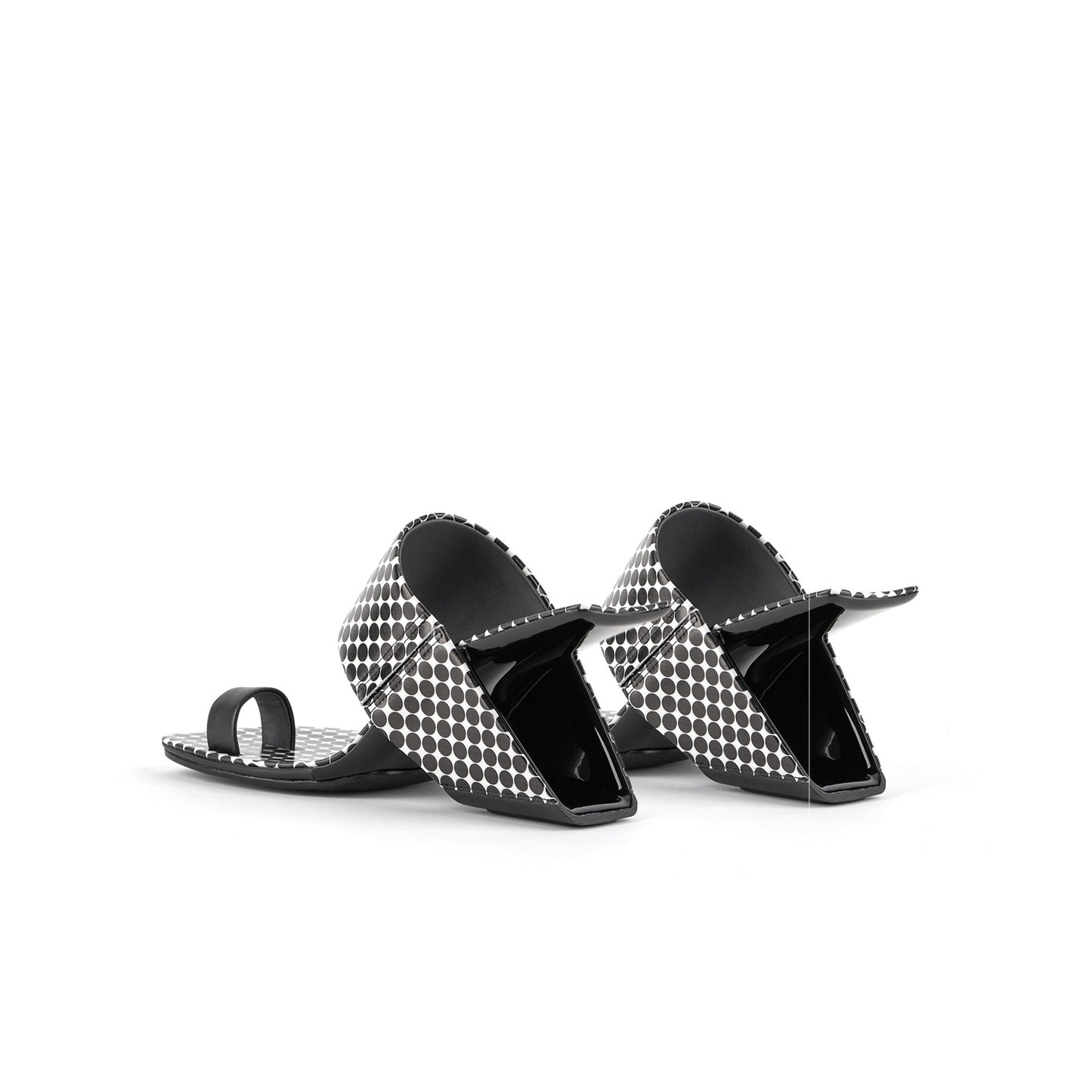 square toe arch heel mules all black 5