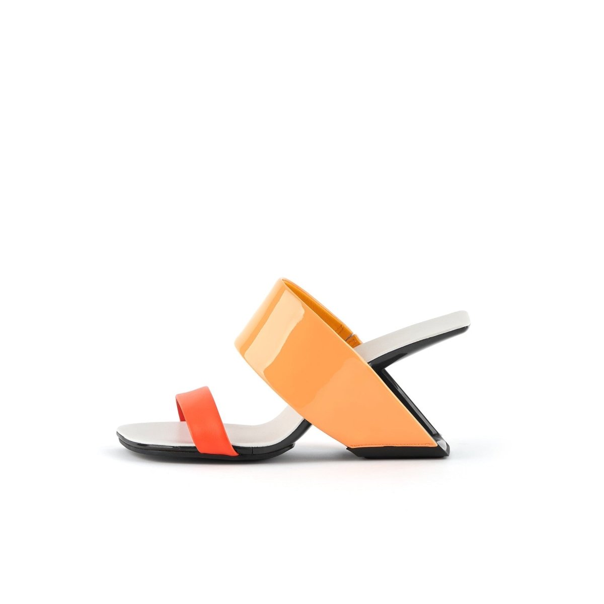 square toe artistic mules all orange 1