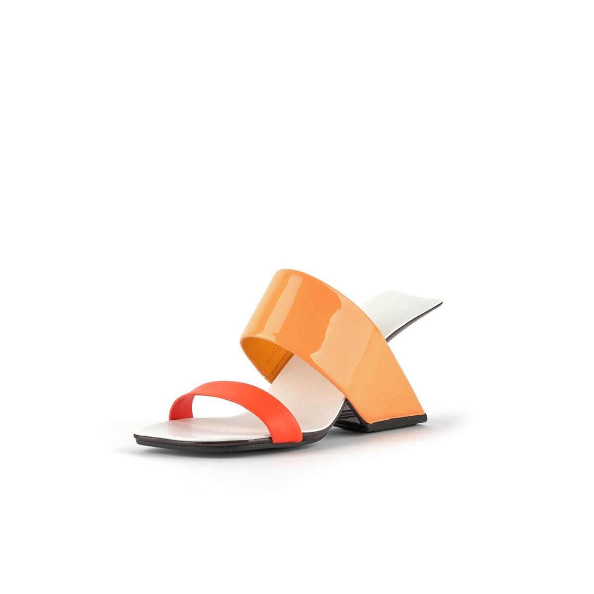 square toe artistic mules all orange 2