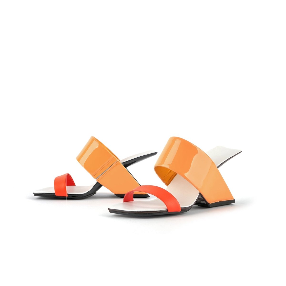 square toe artistic mules all orange 5