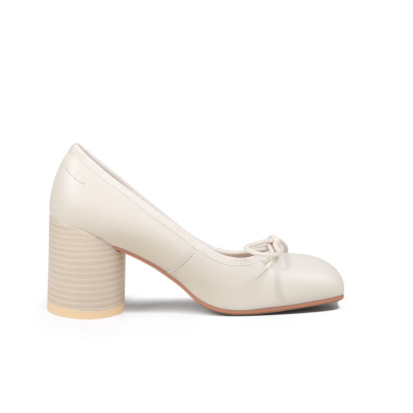 square toe pumps with block heels all apricot 6