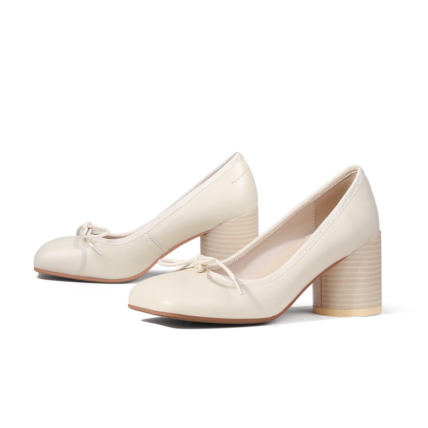 square toe pumps with block heels all apricot 7
