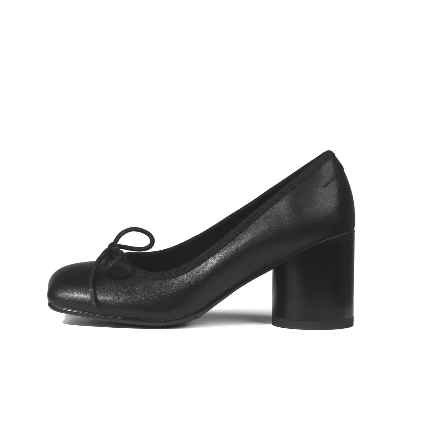 square toe pumps with block heels all black 1
