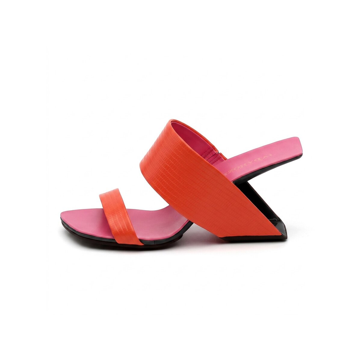 Sculptural Sweep Square-Toe Heeled Mules