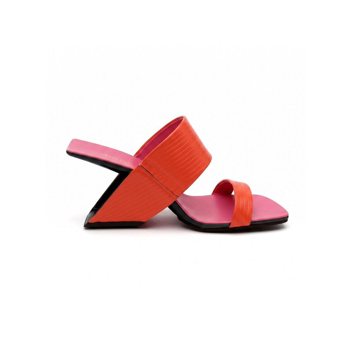 Sculptural Sweep Square-Toe Heeled Mules