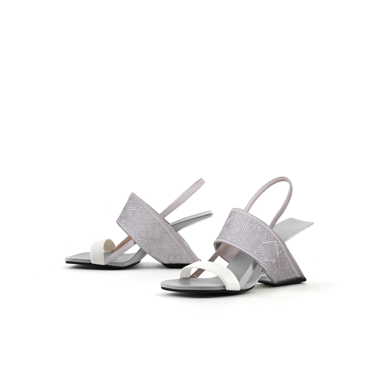 square toe thick strap slip on sandals all grey 5