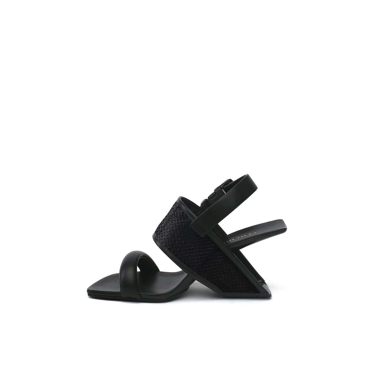 square toe wide strap slingback sandals all black 1
