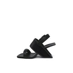 Square Toe Wide Strap Slingback Sandals