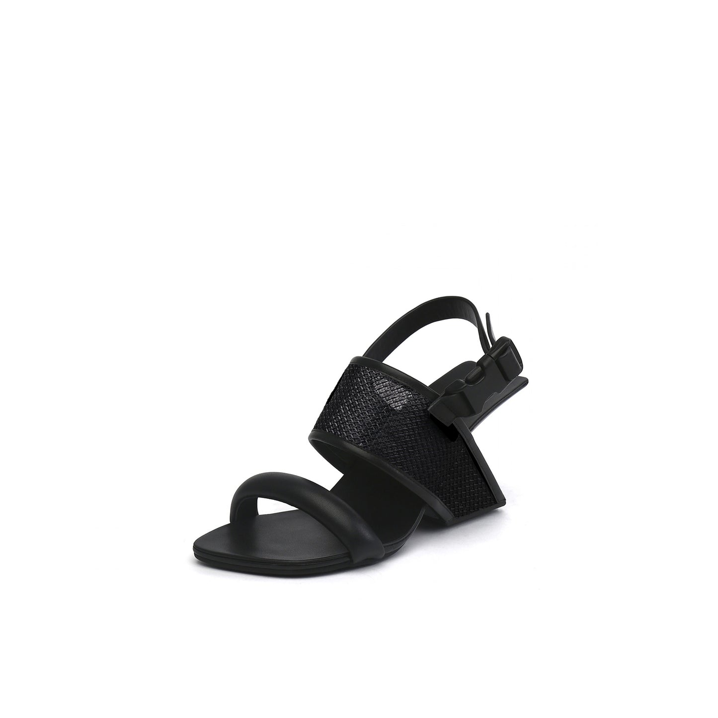 square toe wide strap slingback sandals all black 2