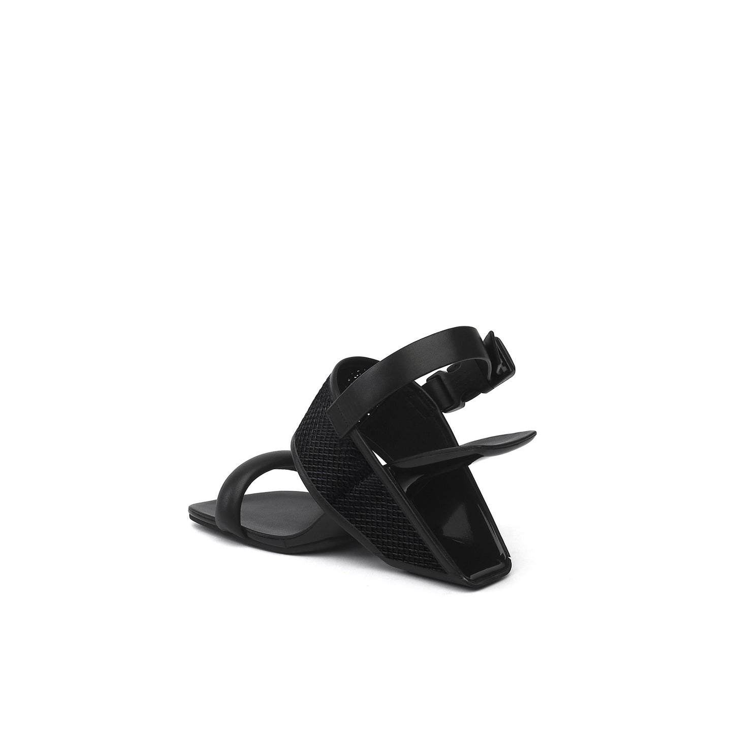 square toe wide strap slingback sandals all black 4