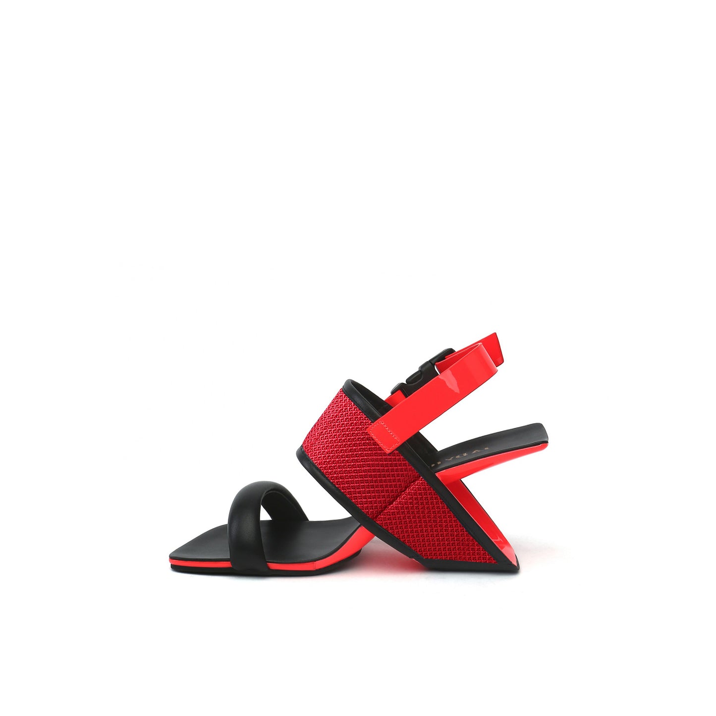 square toe wide strap slingback sandals all red 1