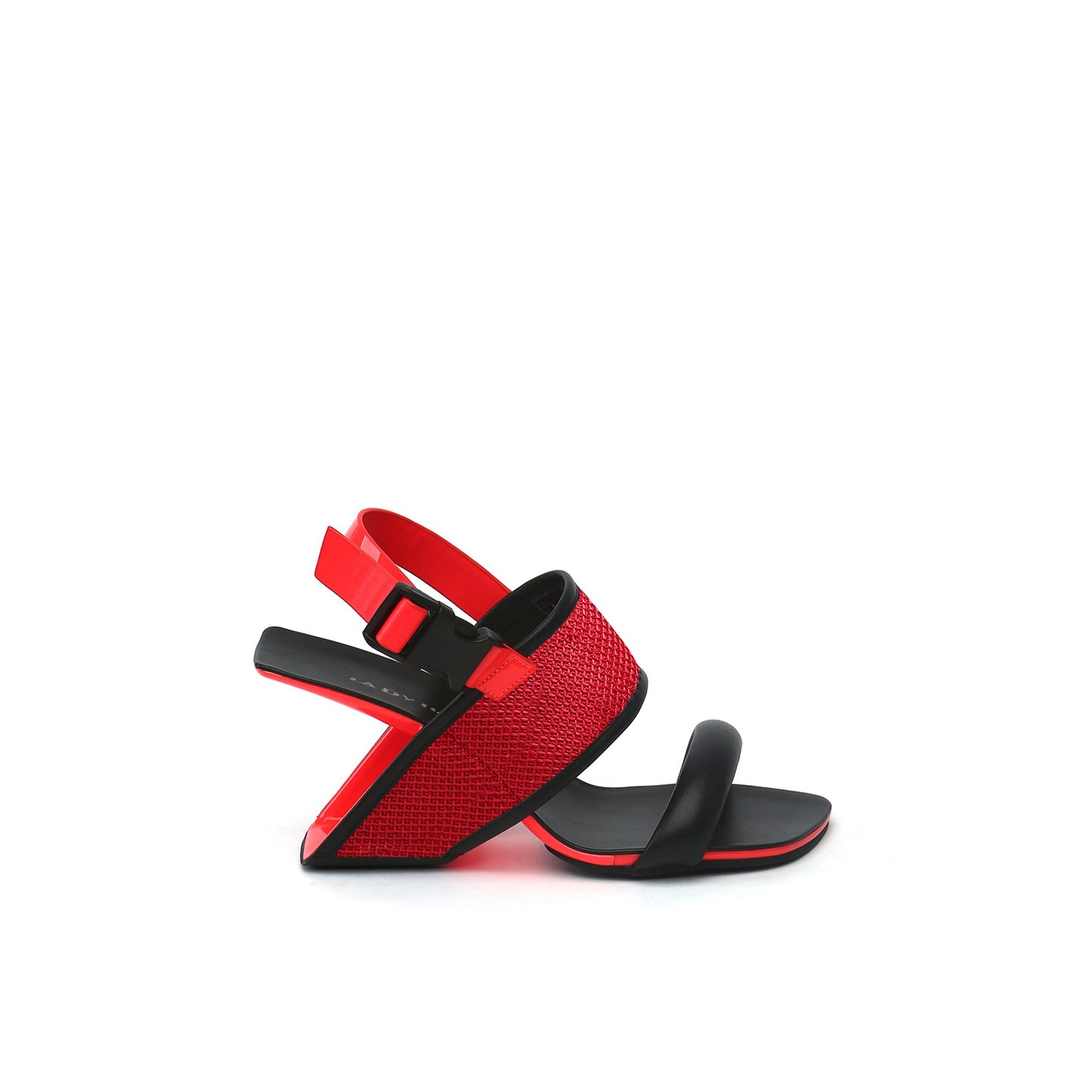 square toe wide strap slingback sandals all red 3