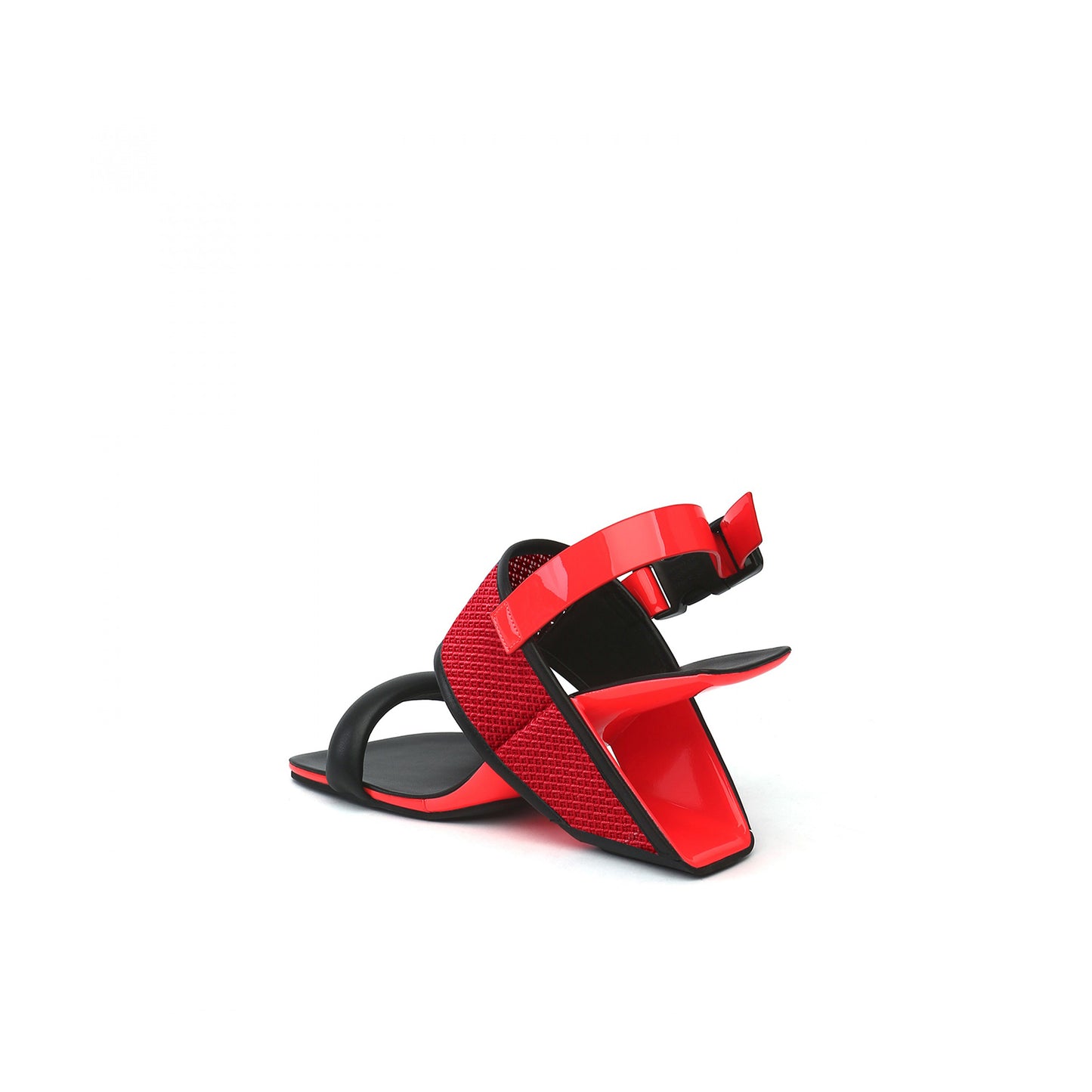 square toe wide strap slingback sandals all red 4