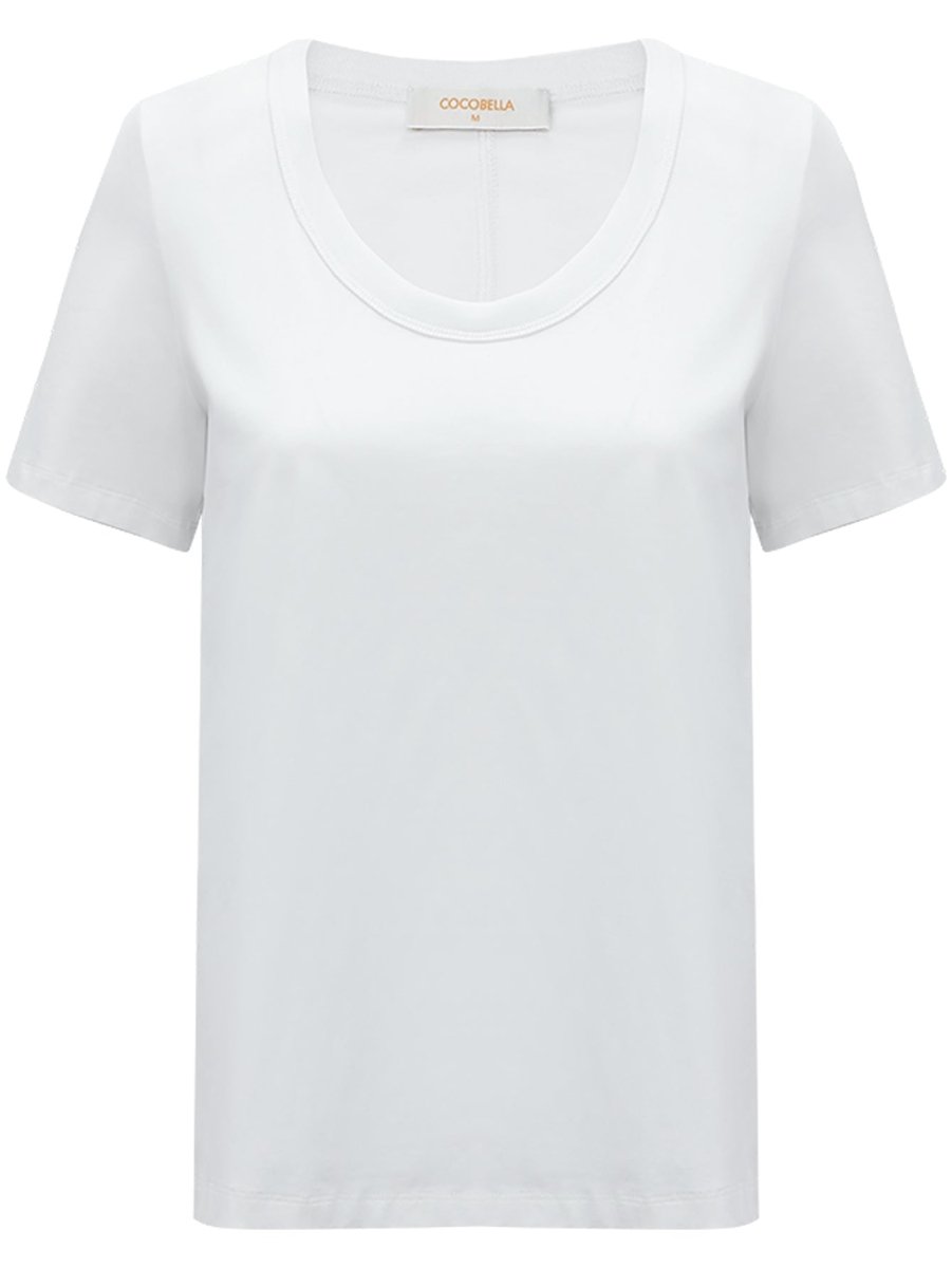 stain resistant white cotton u neck short sleeve tee all white 4