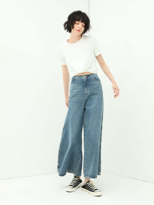 Stain - Resistant White Cotton U - Neck Short Sleeve Tee - 0cm