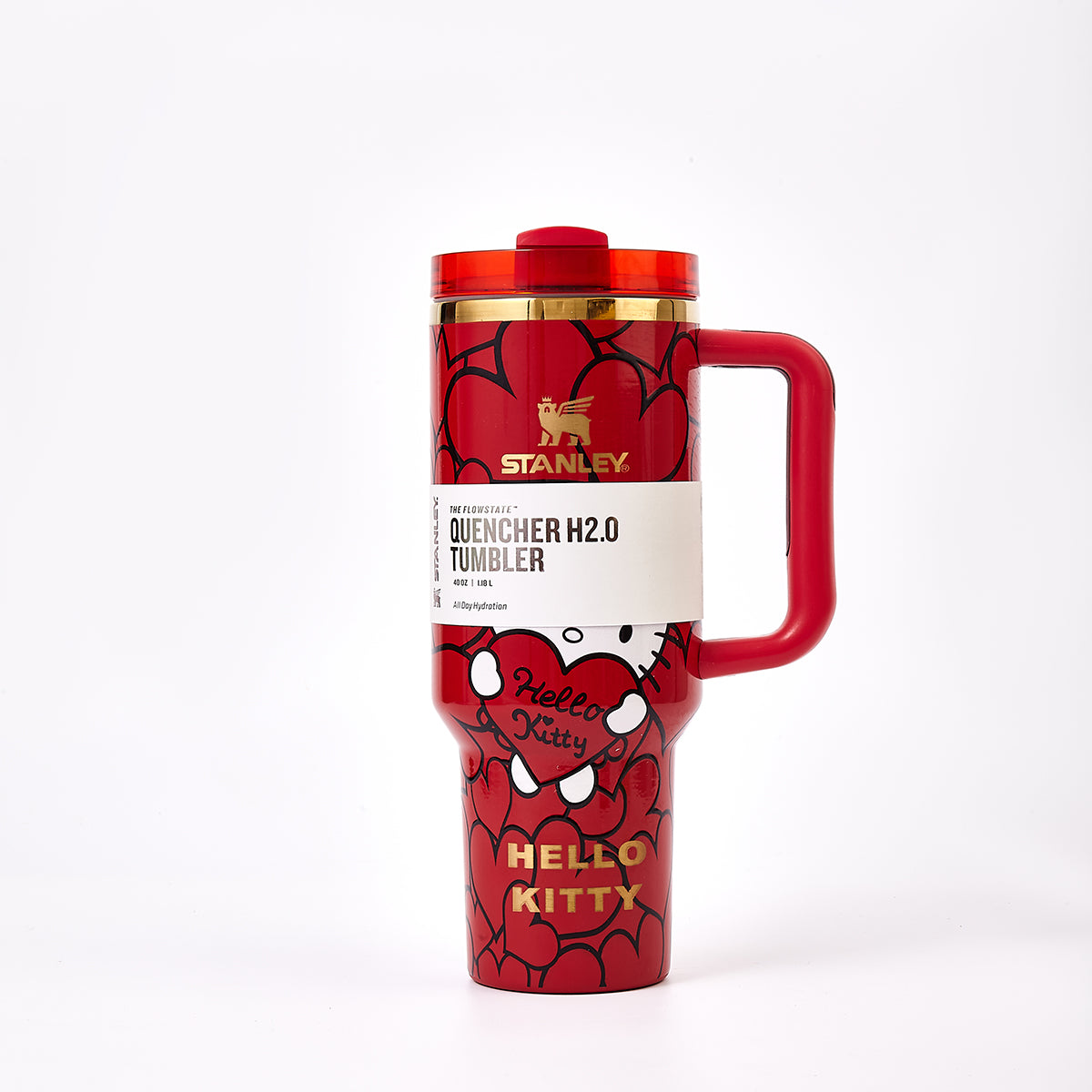 Stanley x Hello Kitty Sweet Hearts Glitter Quencher H2.0 FlowState Tumbler 40oz – Limited Edition