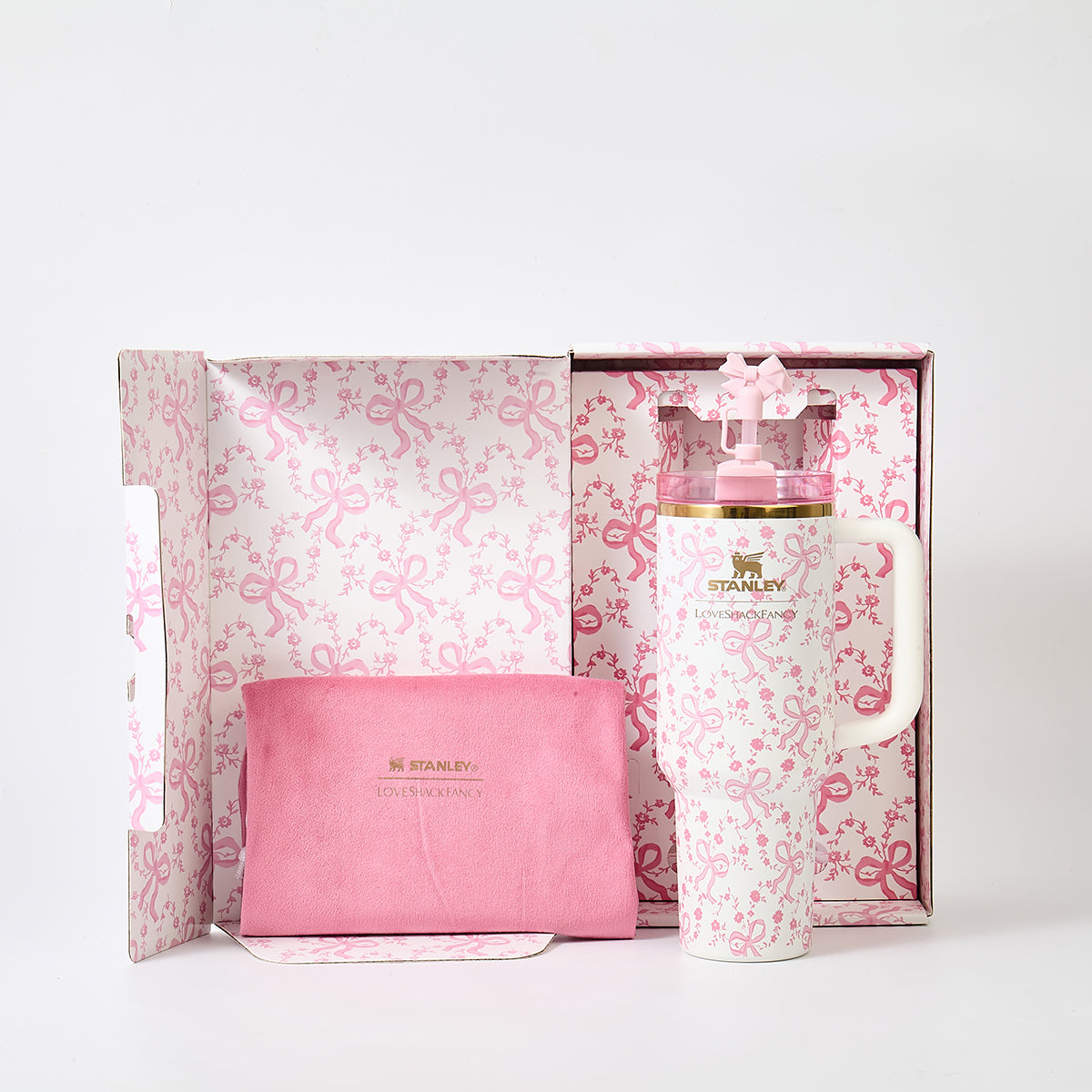 Stanley x LoveShackFancy Bow Blossom Quencher H2.0 FlowState Tumbler 40oz – Limited Edition