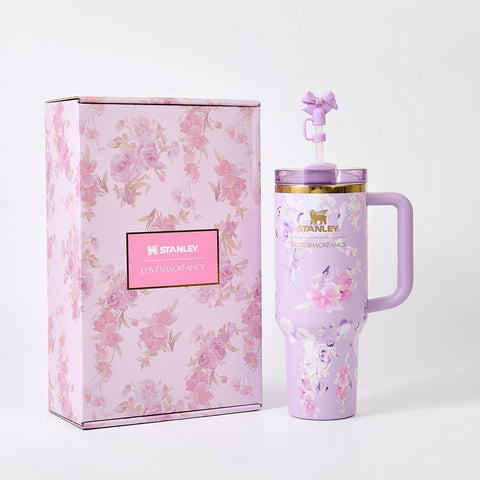 Stanley x LoveShackFancy Floral Lavender Quencher H2.0 FlowState Tumbler 40oz – Limited Edition