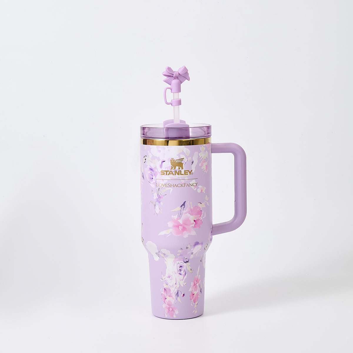 Stanley x LoveShackFancy Floral Lavender Quencher H2.0 FlowState Tumbler 40oz – Limited Edition Lavender Blossom Bow Tumbler