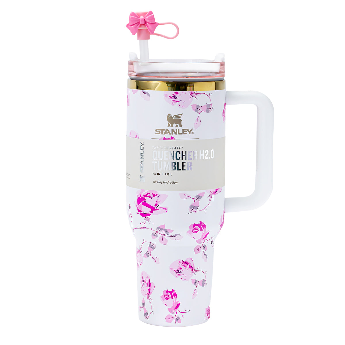 Stanley x LoveShackFancy Ribbon Rosa Quencher H2.0 FlowState Tumbler 40oz – Limited Edition Rose Garden Bow Tumbler