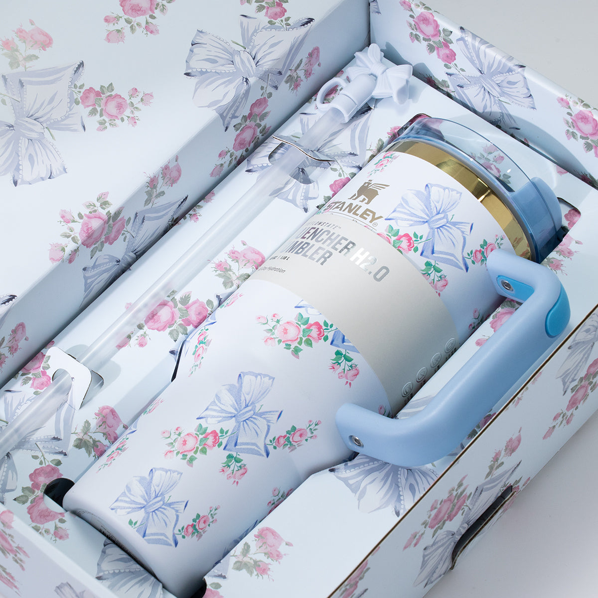 Stanley x LoveShackFancy Rosa Beaux Quencher H2.0 FlowState Tumbler 40oz – Limited Edition