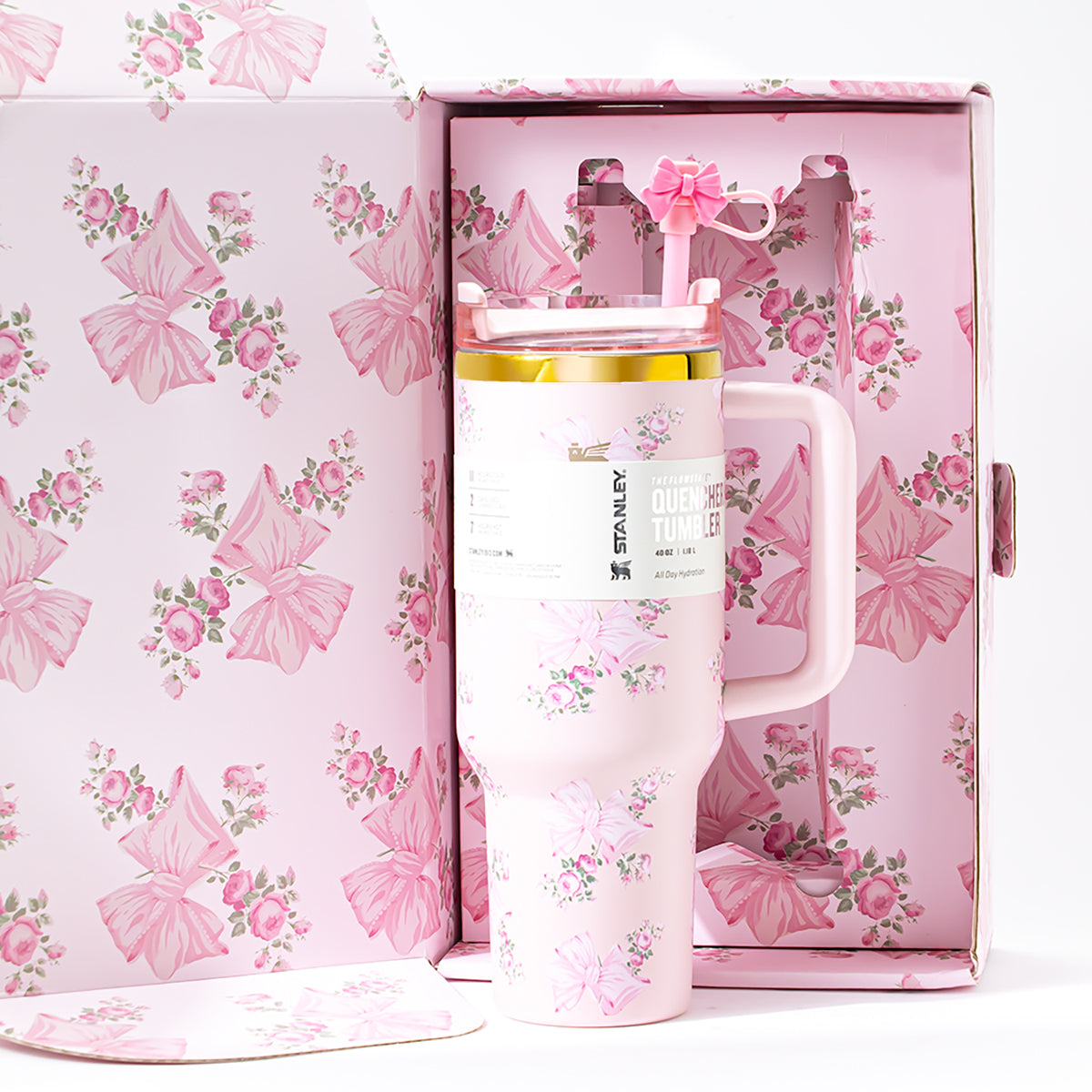 Stanley x LoveShackFancy Rosa Beaux Quencher H2.0 FlowState Tumbler 40oz – Limited Edition