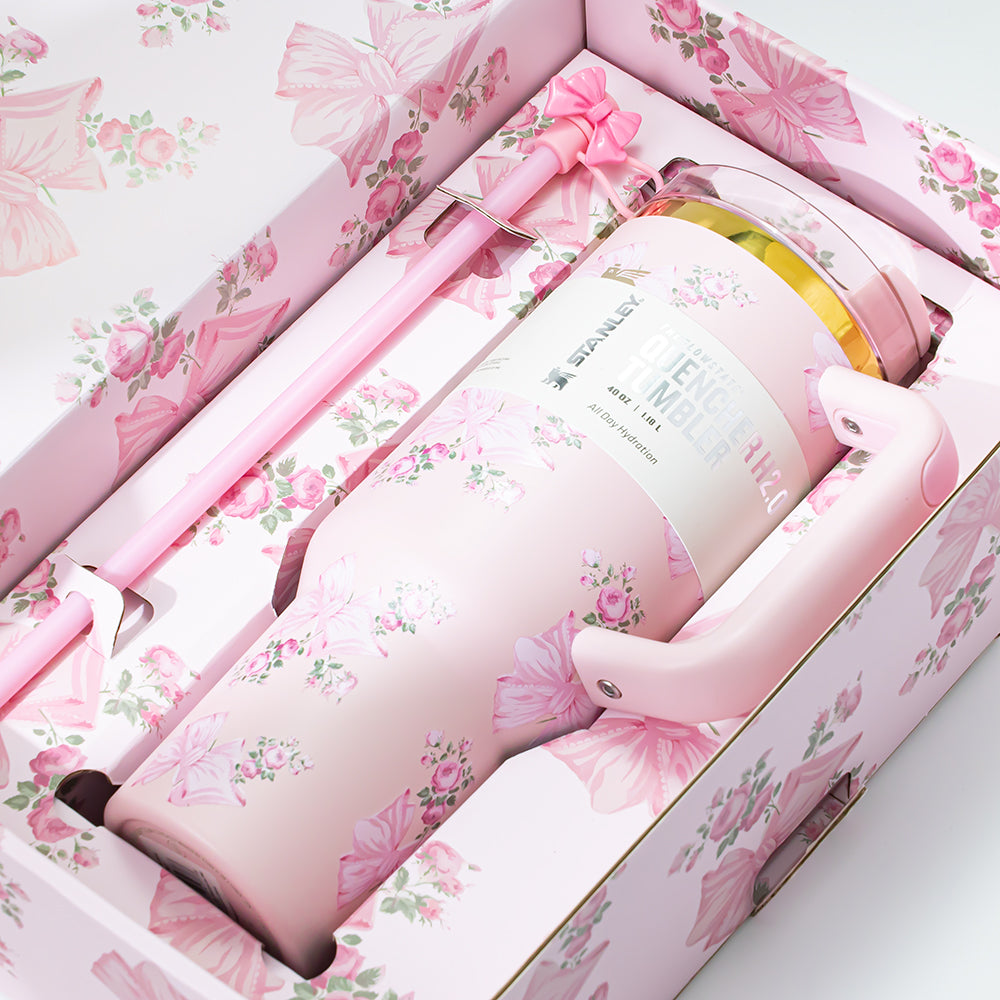 Stanley x LoveShackFancy Rosa Beaux Quencher H2.0 FlowState Tumbler 40oz – Limited Edition