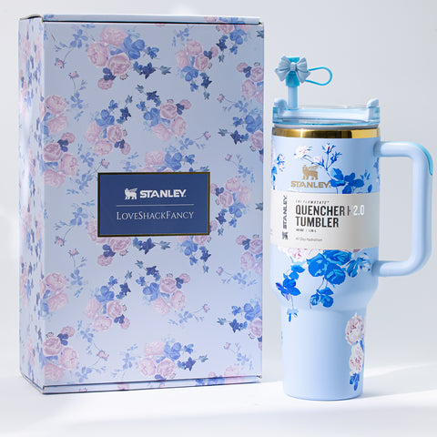 Stanley x LoveShackFancy Sky Bloom Quencher H2.0 FlowState Tumbler 40oz – Limited Edition
