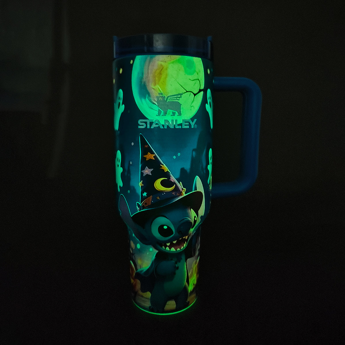 Limited Edition Stanley x Stitch Luminous Quencher H2.0 Tumbler 40oz – Glow-in-the-Dark