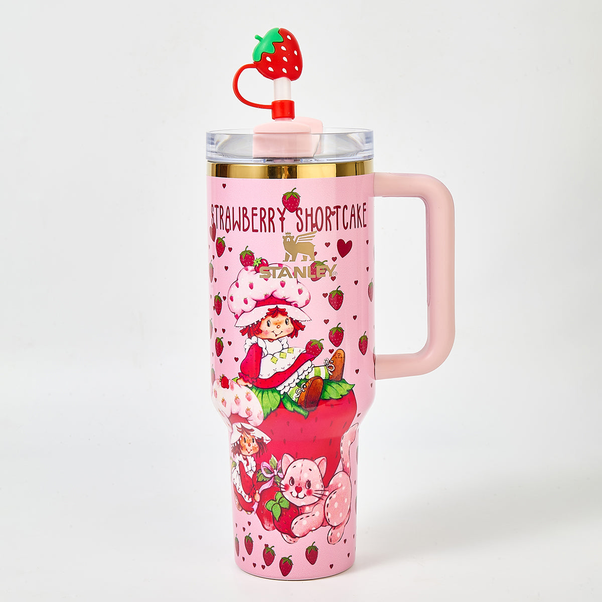 Stanley x Strawberry Shortcake Limited Edition 40oz Quencher H2.0 Tumbler with Strawberry Straw Topper & Gift Box