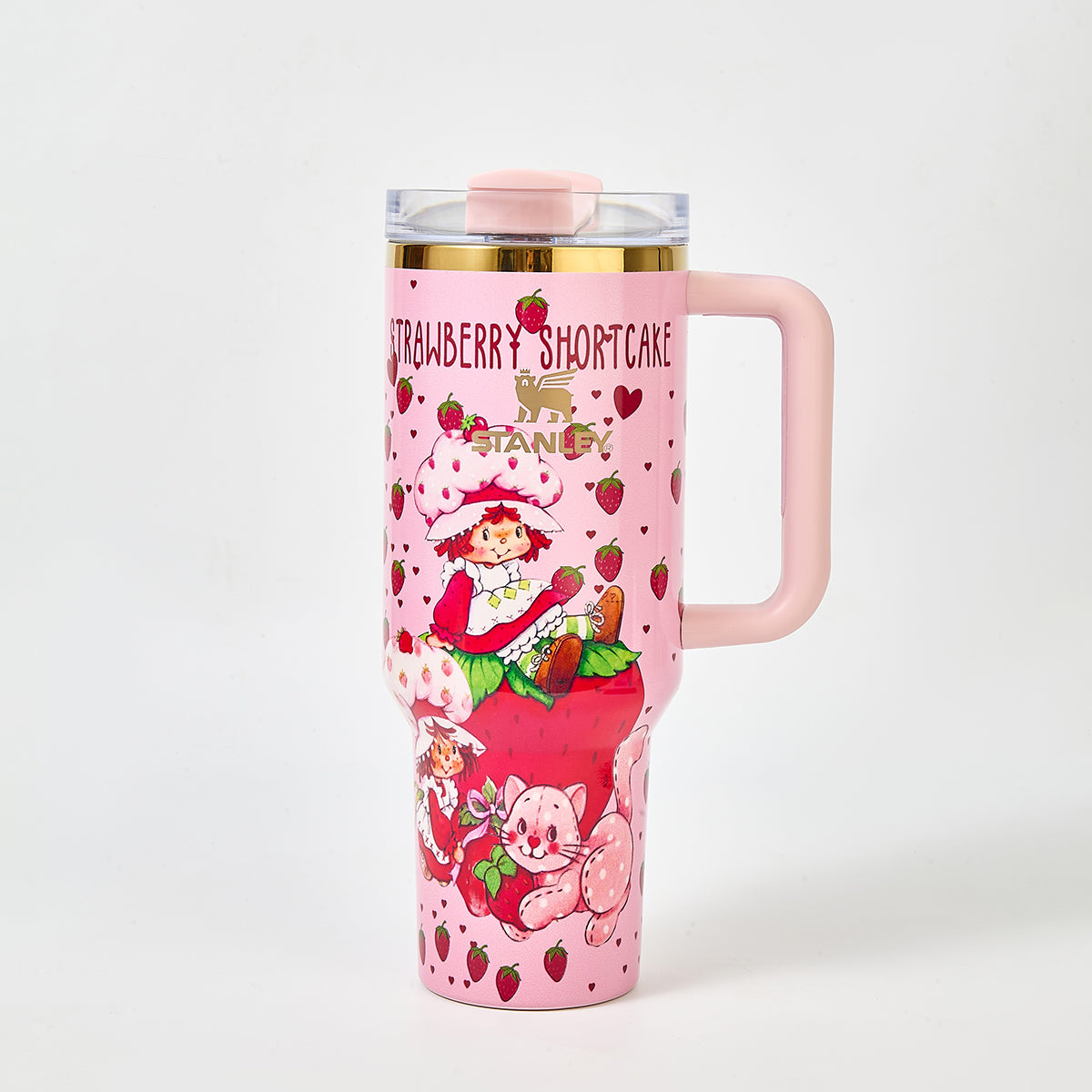 Stanley x Strawberry Shortcake Limited Edition 40oz Quencher H2.0 Tumbler with Strawberry Straw Topper & Gift Box