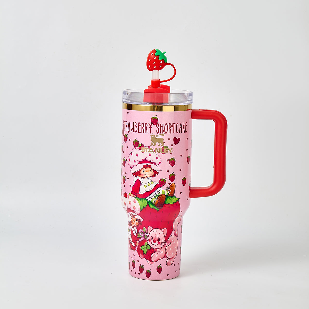 Stanley x Strawberry Shortcake Limited Edition 40oz Quencher H2.0 Tumbler with Strawberry Straw Topper & Gift Box