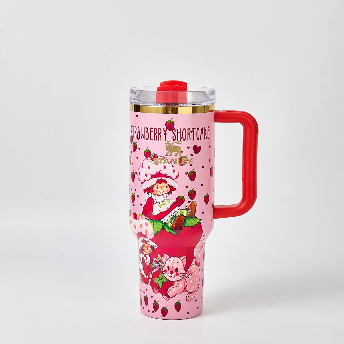 Stanley x Strawberry Shortcake Limited Edition 40oz Quencher H2.0 Tumbler with Strawberry Straw Topper & Gift Box