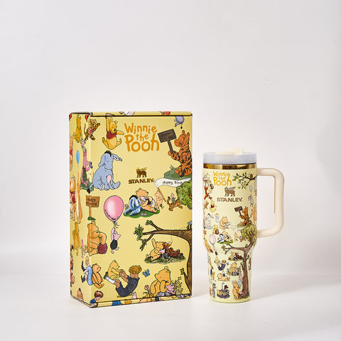 Stanley x Winnie the Pooh Classic Adventure Tumbler | Limited Edition Insulated Travel Cup with Bee Straw Topper