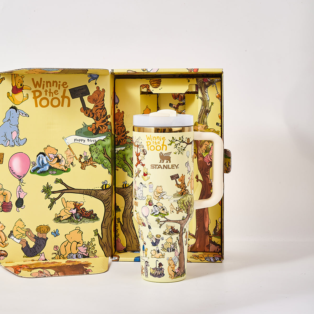Stanley x Winnie the Pooh Classic Adventure Tumbler | Limited Edition Insulated Travel Cup with Bee Straw Topper