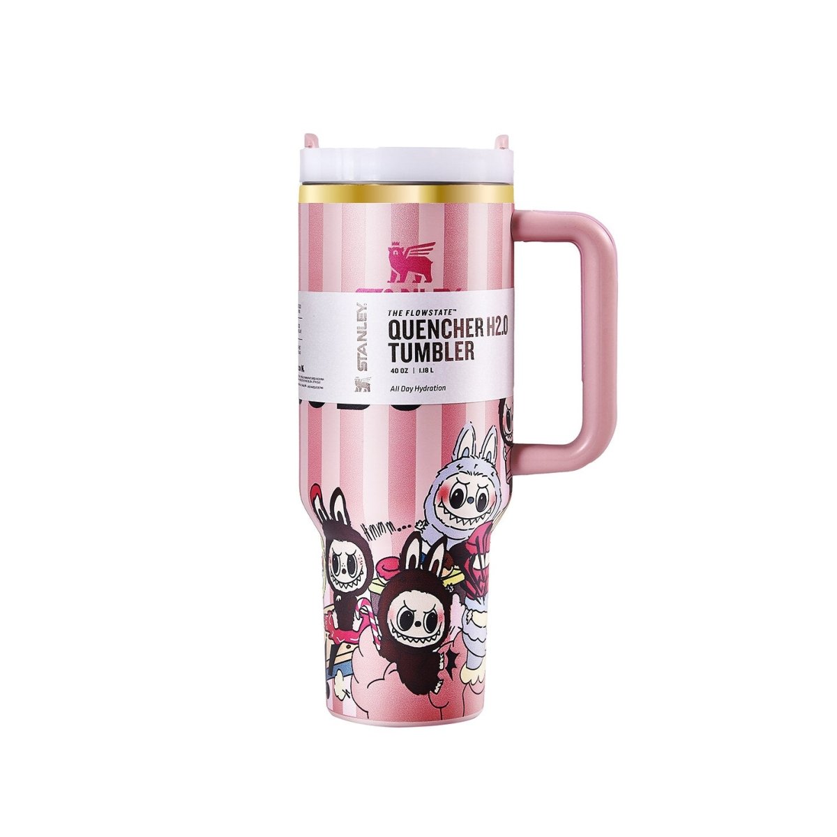 Stanley x Labubu Limited Edition Tumbler Pink Stripe Quencher - 0cm