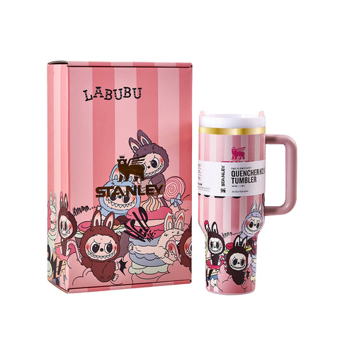 Stanley x Labubu Limited Edition Tumbler Pink Stripe Quencher