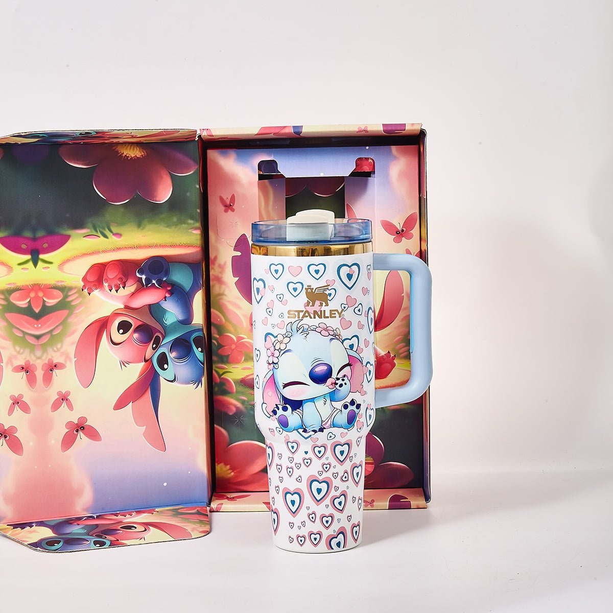 Stanley x Stitch Cute Hearts Tumbler – Limited Edition