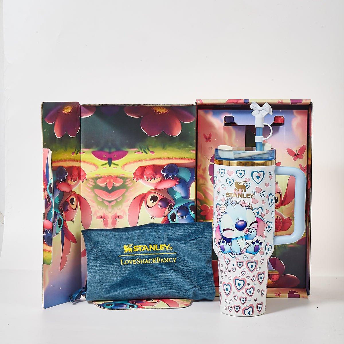 Stanley x Stitch Cute Hearts Tumbler – Limited Edition